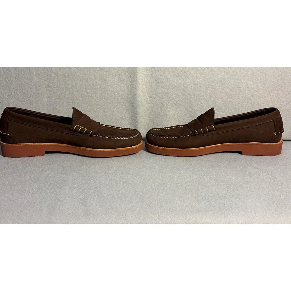 GH Bass Weejuns 10D Brown Suede Penny Loafers for Men Preppy Fall